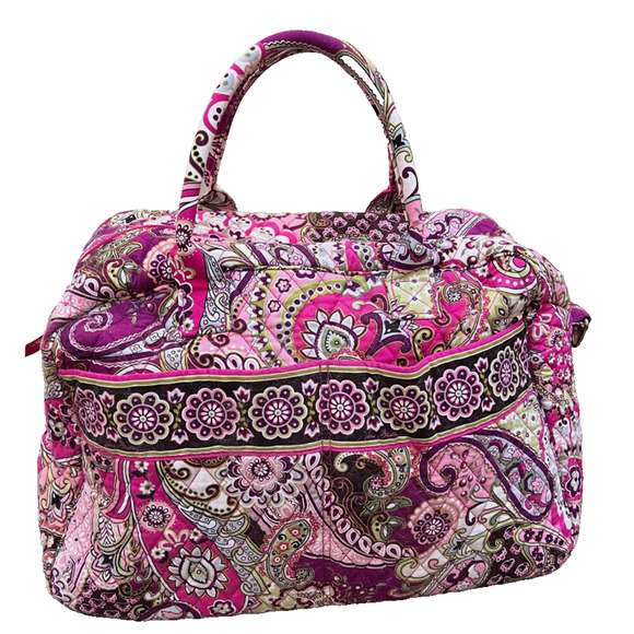 Vera Bradley Very Berry Paisley Retired Garment Bag and Weekender Duffel Set EUC - Picture 9 of 10